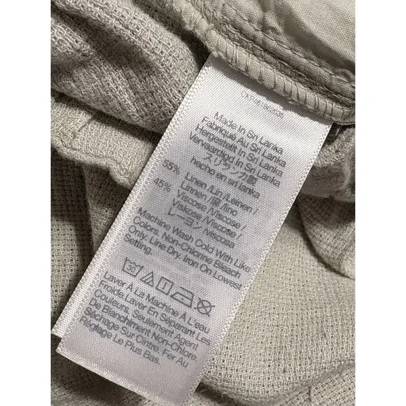 Madewell Breezewoven Pull On High Rise Pants Womens XS Linen Pale Beige Green - Picture 4 of 5